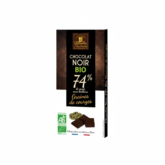 Choco. noir 74% aux graines de courge