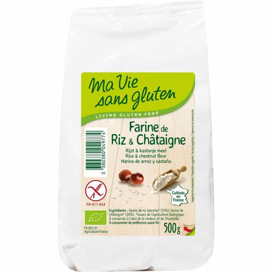 MA VIE SANS GLUTEN -- Farine de riz et chataigne 500gr